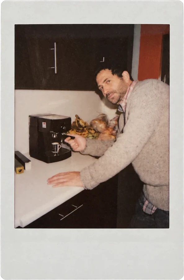 Making an espresso in the office kitchen